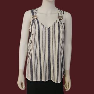 CURE Blue Striped Sleeveless Top